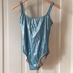 90’s shimmer blue swimsuit